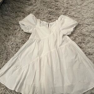 Zara White Puff Sleeve Sundress